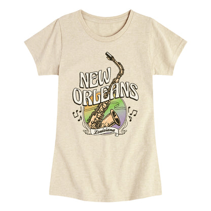 Instant Message - New Orleans - Youth Girls Fitted Short Sleeve T-Shirt