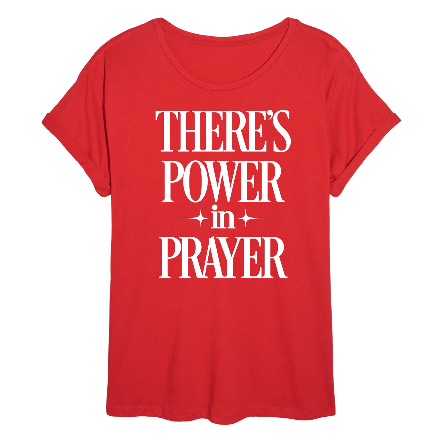 Instant Message - There's Power In Prayer - Women's Oversized Graphic T-Shirt