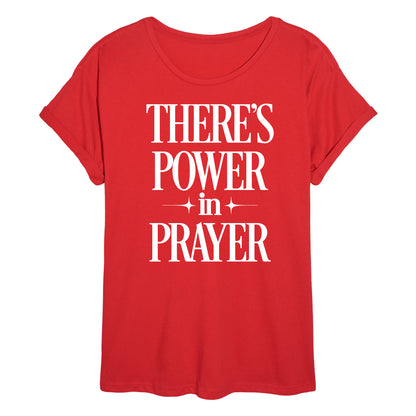 Instant Message - There's Power In Prayer - Women's Oversized Graphic T-Shirt