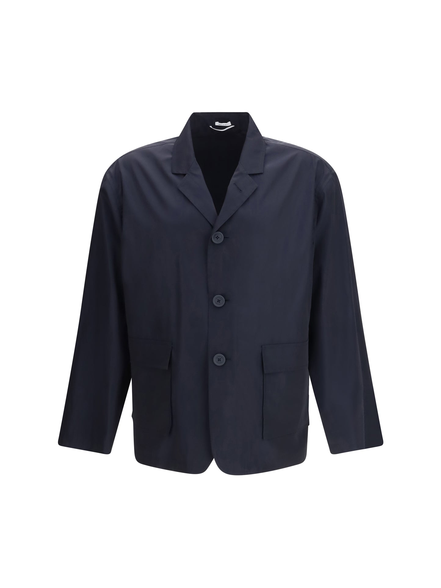 Jacket Packable Logo Print Navy