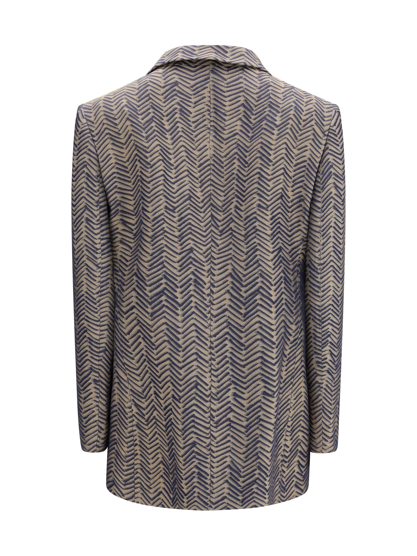 Single-Breasted Jacket Chevron Jacquard — Medieval Blue