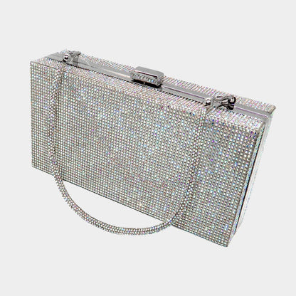 Bling Rectangle Evening Tote Clutch Crossbody Bag