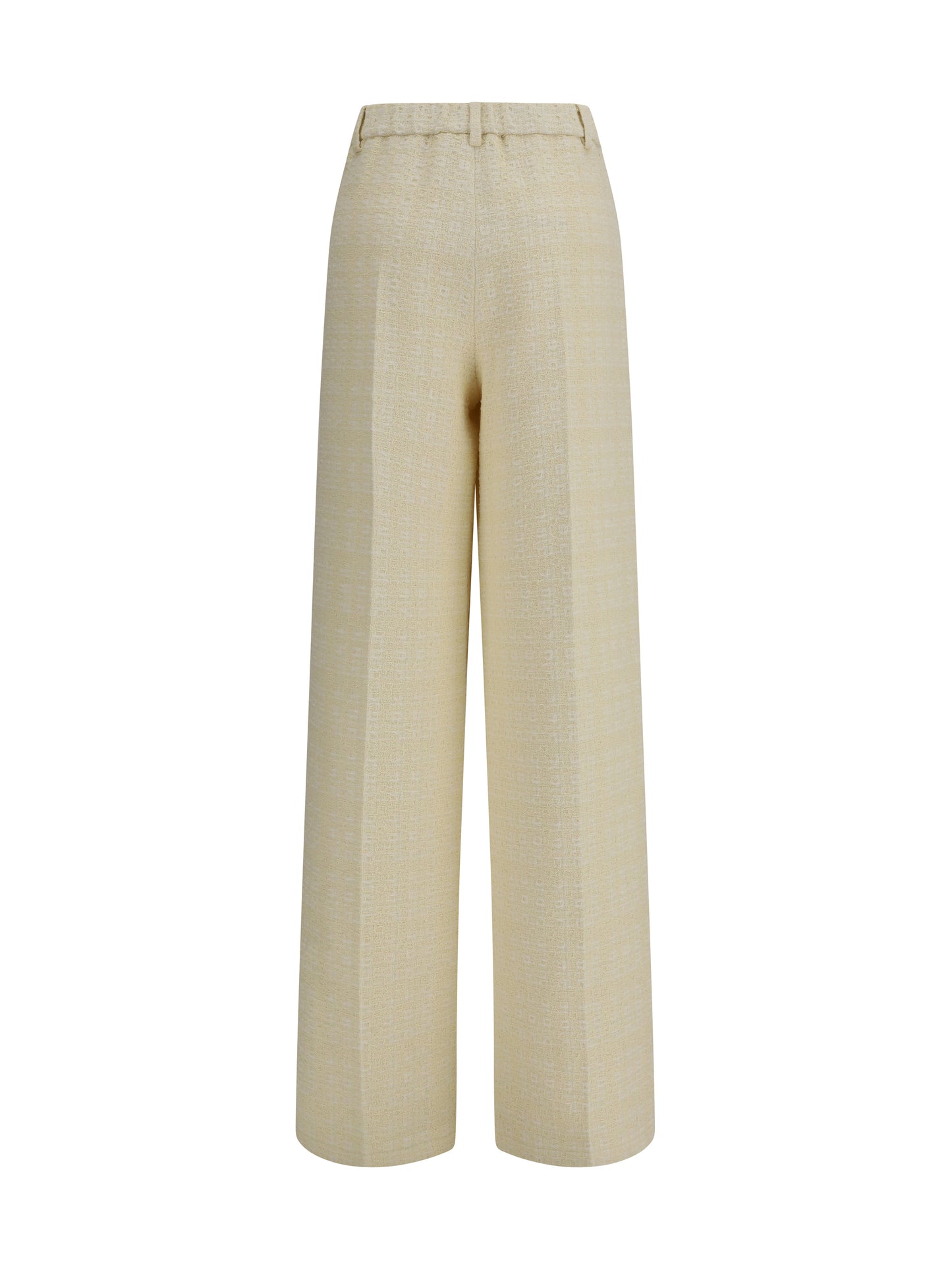 Trousers Cotton Tweed Beige/White