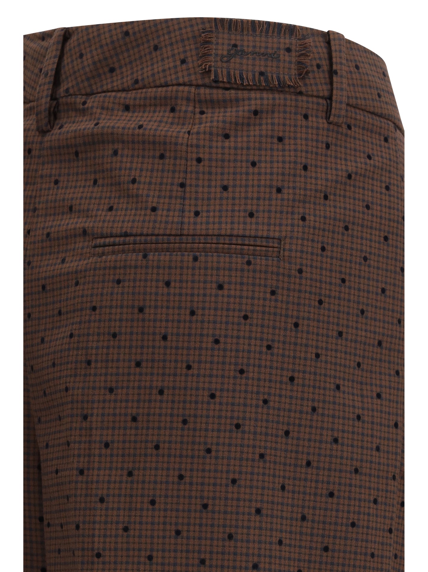 Flocked Plaid Crossover Pants Chicory Coffee
