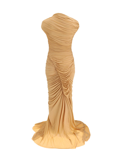 Draped Long Dress Pink
