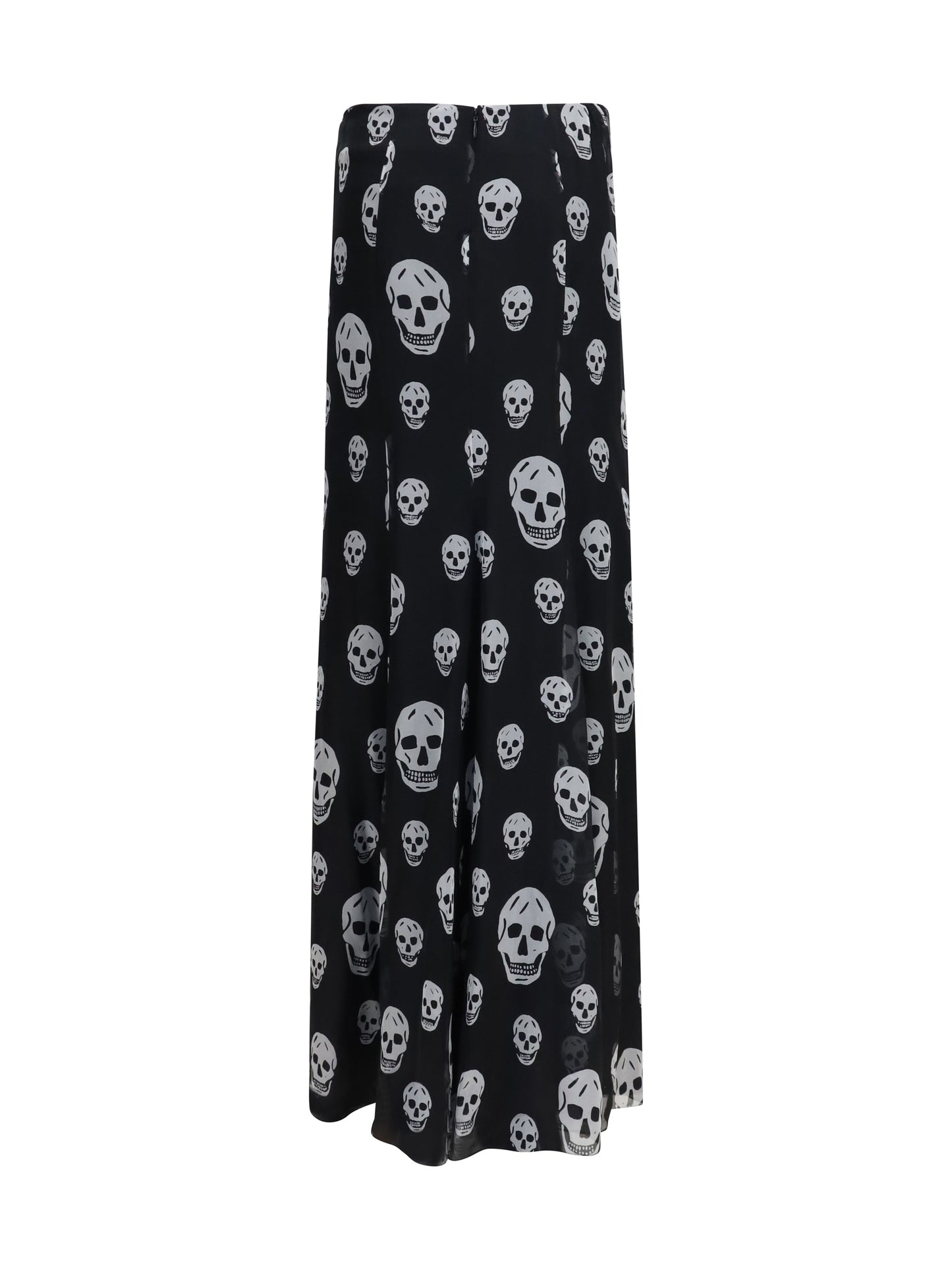 Skirt Draped Long Skull Black/White