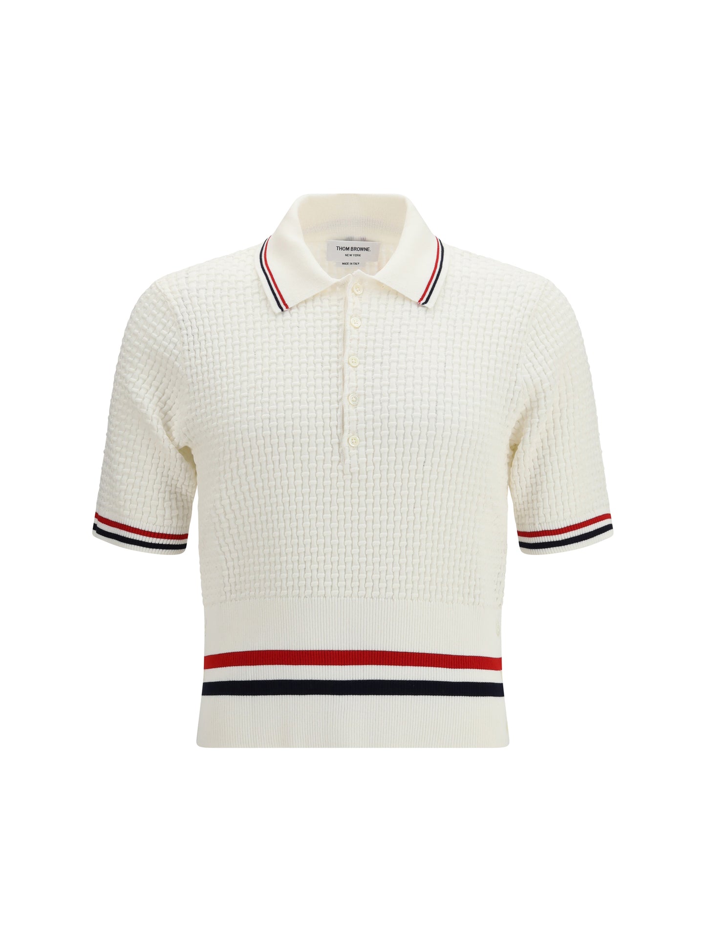 Woven Cotton Polo Shirt White