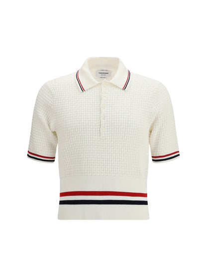 Woven Cotton Polo Shirt White