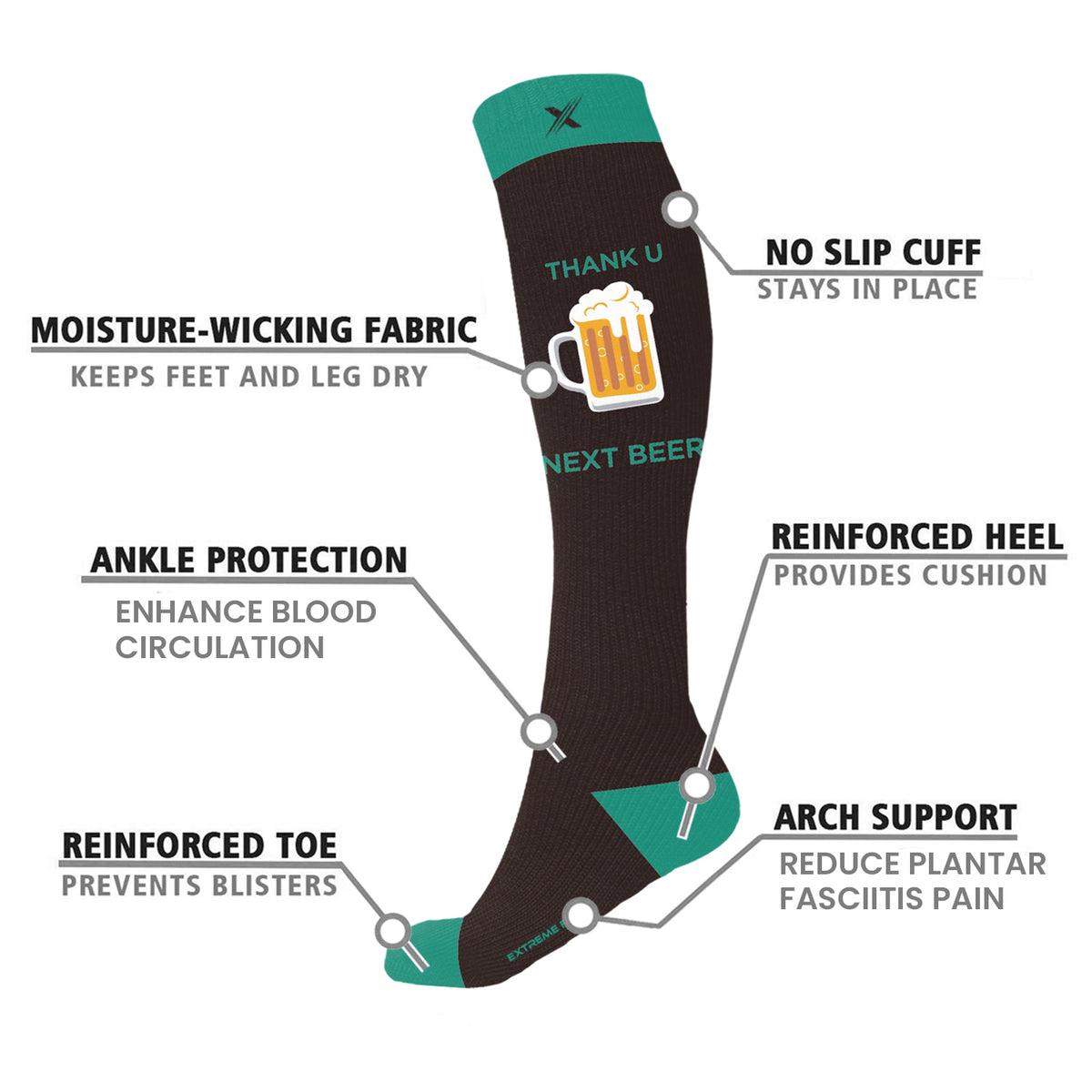 Extreme Fit 3-Pairs St. Patrick's Day Celebration Compression Socks