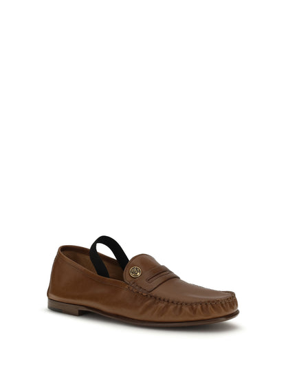 Leather Loafers Brown/Gold