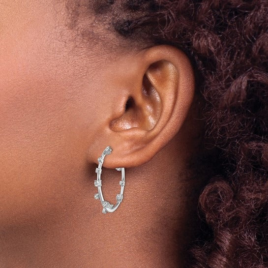 14K Gold Lab Grown Diamond Post Hoop Earrings