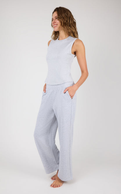 Ribbed Tank & Loop Terry Wide Leg Pant Set