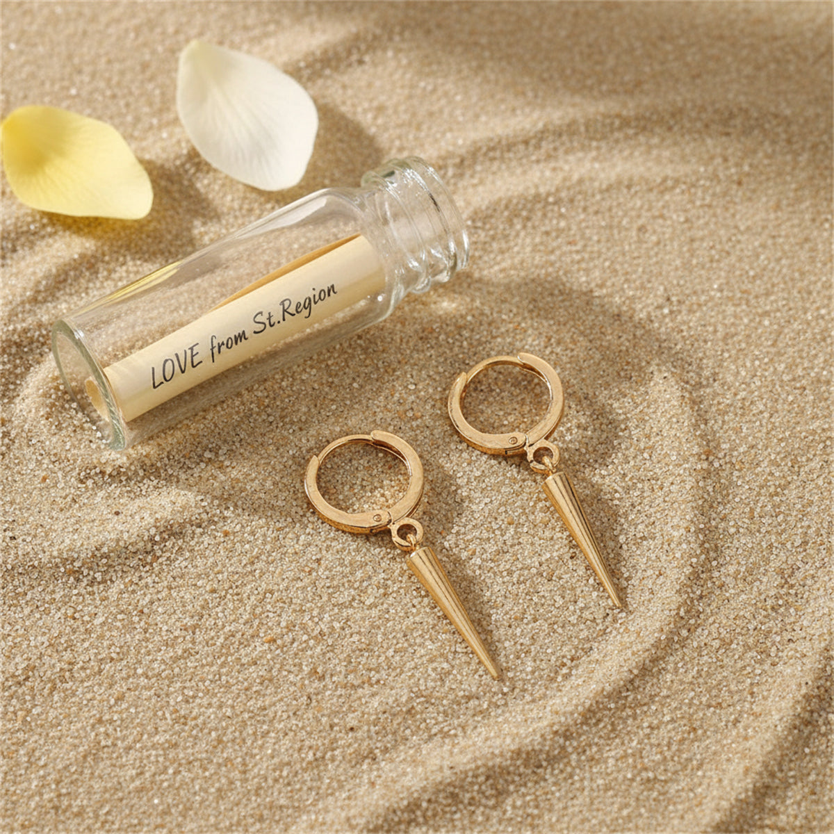 Goldtone Awl Huggie Earrings