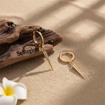 Goldtone Awl Huggie Earrings