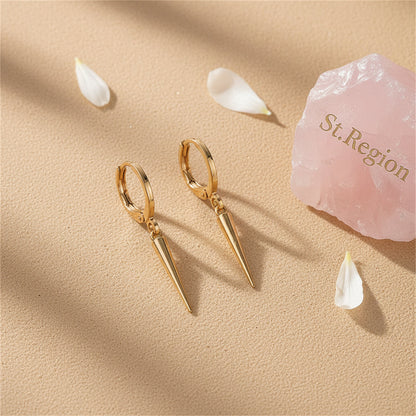Goldtone Awl Huggie Earrings