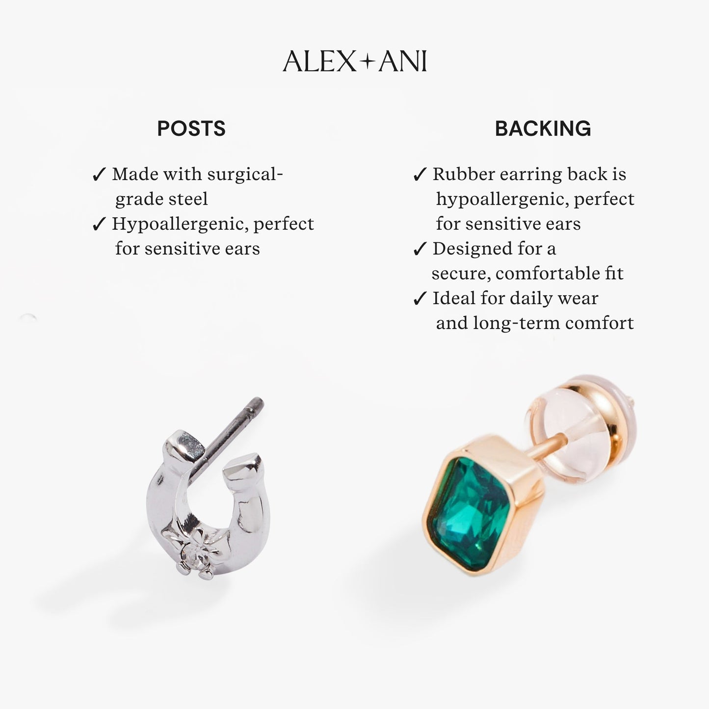 Crystal Lunar Phase Mini Stud Earrings