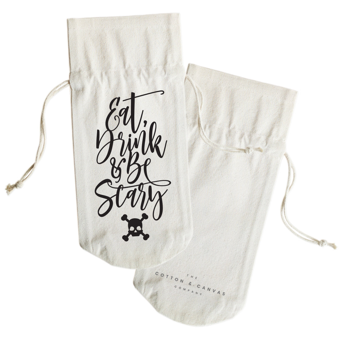 The Cotton and Canvas Co. Eat, Drink and Be Scary Cotton Canvas Wine Bag