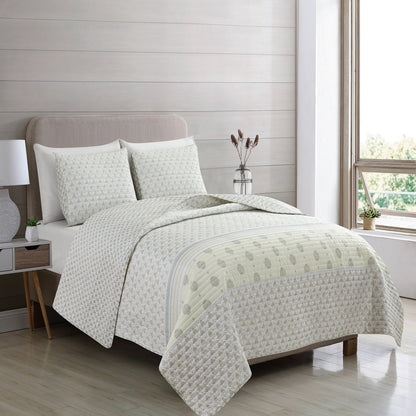 Patina Vie Maison Vintage Floral Printed Quilt Set With Shams