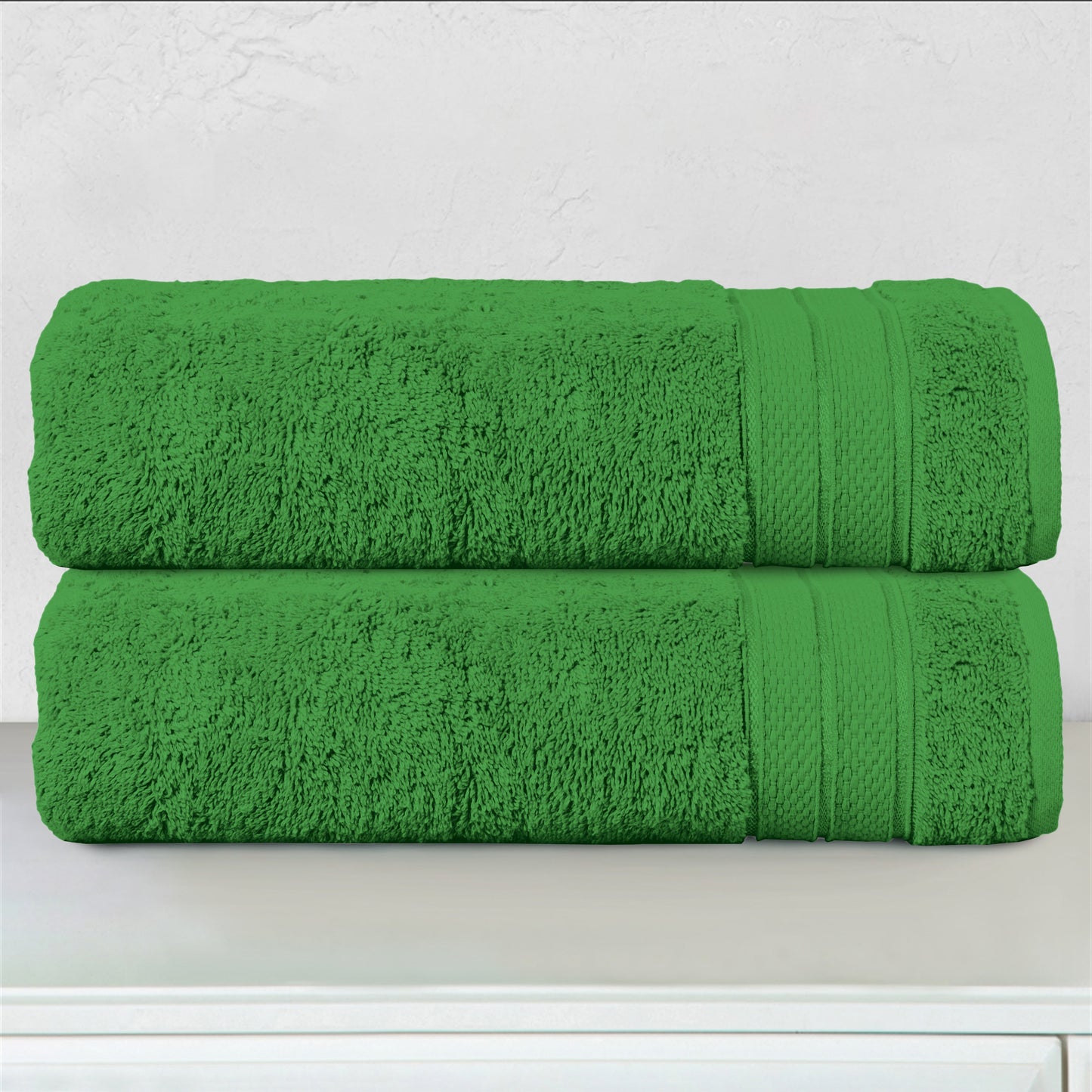Elegant Comfort 2-Piece Turkish Cotton Three Line Popcorn Bath Towel Set, 27 x 54 inch