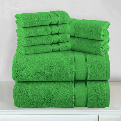 Elegant Comfort 8-Piece Turkish Cotton Towel Set, 4 Washcloths, 2 Hand Towels and 2 Bath Towels