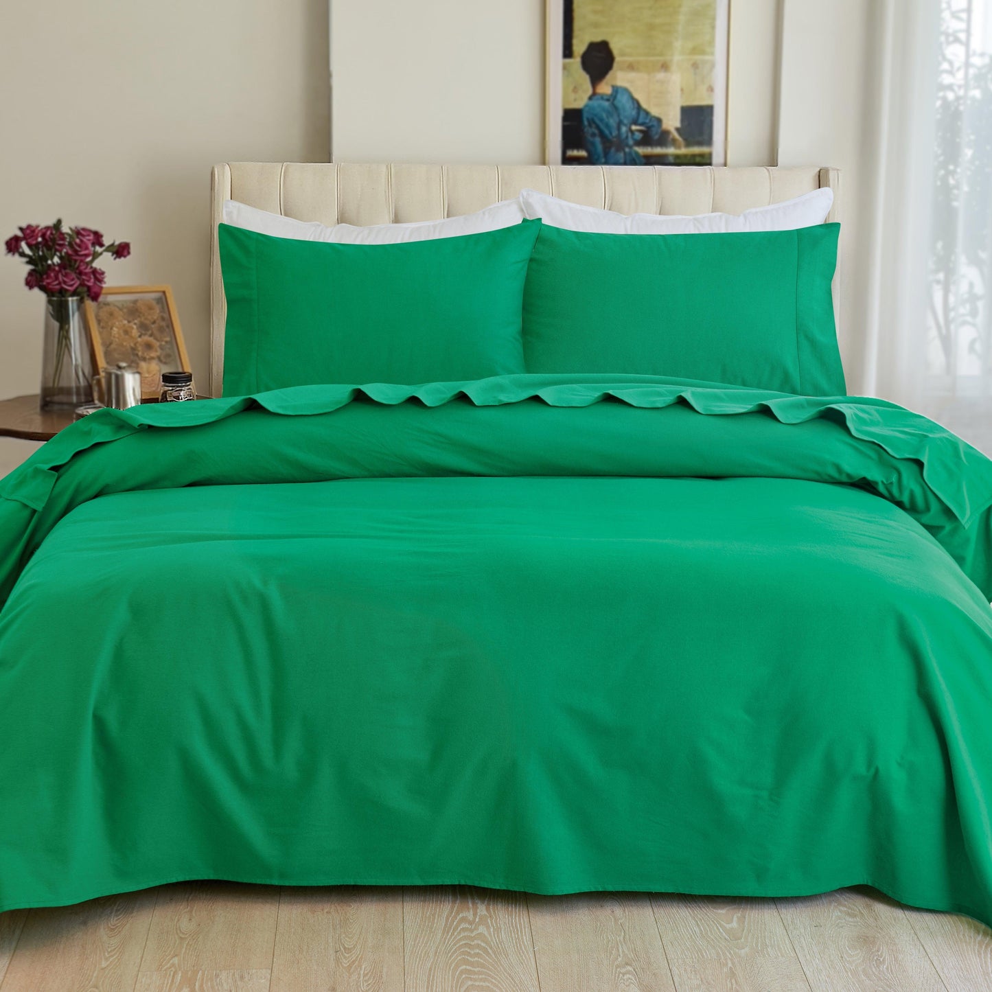 Elegant Comfort 4-Piece Cotton Flannel Sheet Set - 100% Turkish Cotton