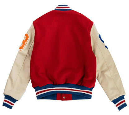 Eric Emanuel Men's Ee Varsity Letterman Wool/Leather Jacket Ss24