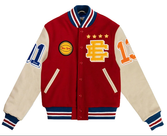 Eric Emanuel Men's Ee Varsity Letterman Wool/Leather Jacket Ss24
