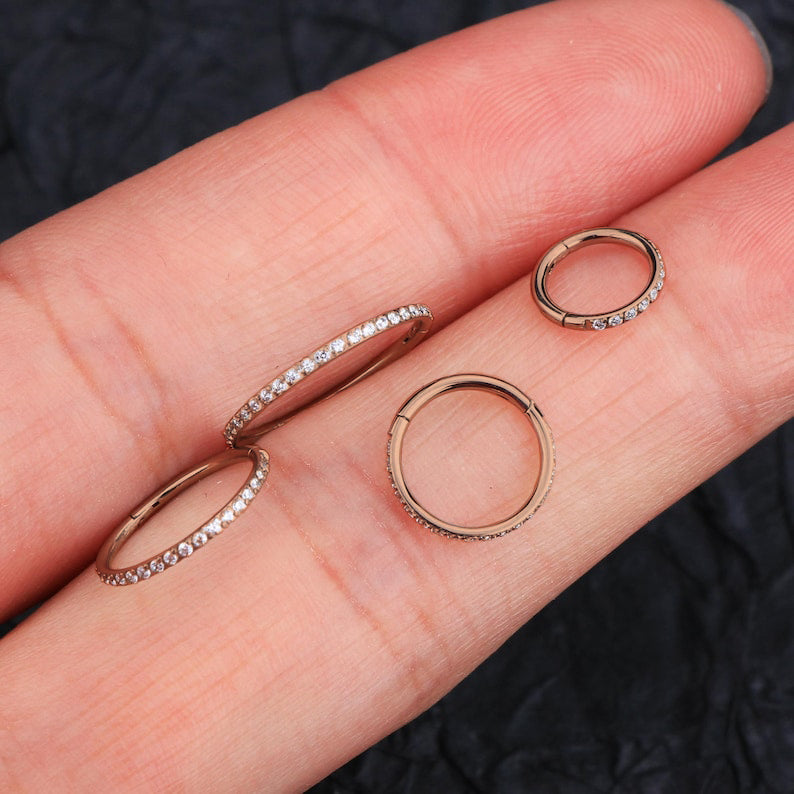 Mint & Lily Eternity Crystal Cartilage Hoop Earrings | 16g