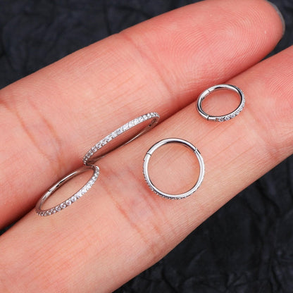 Mint & Lily Eternity Crystal Cartilage Hoop Earrings | 16g
