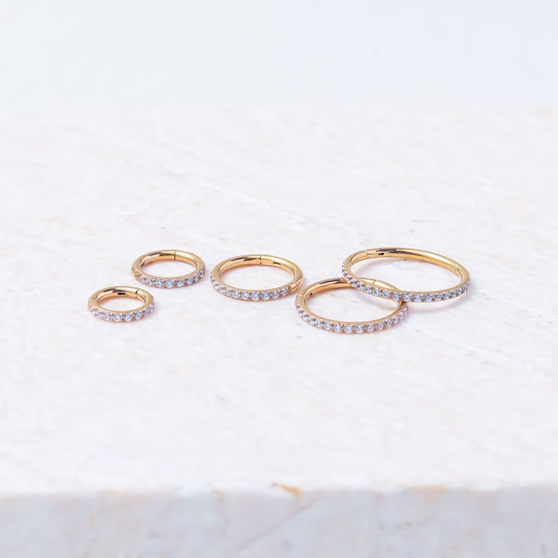 Mint & Lily Eternity Crystal Cartilage Hoop Earrings | 16g