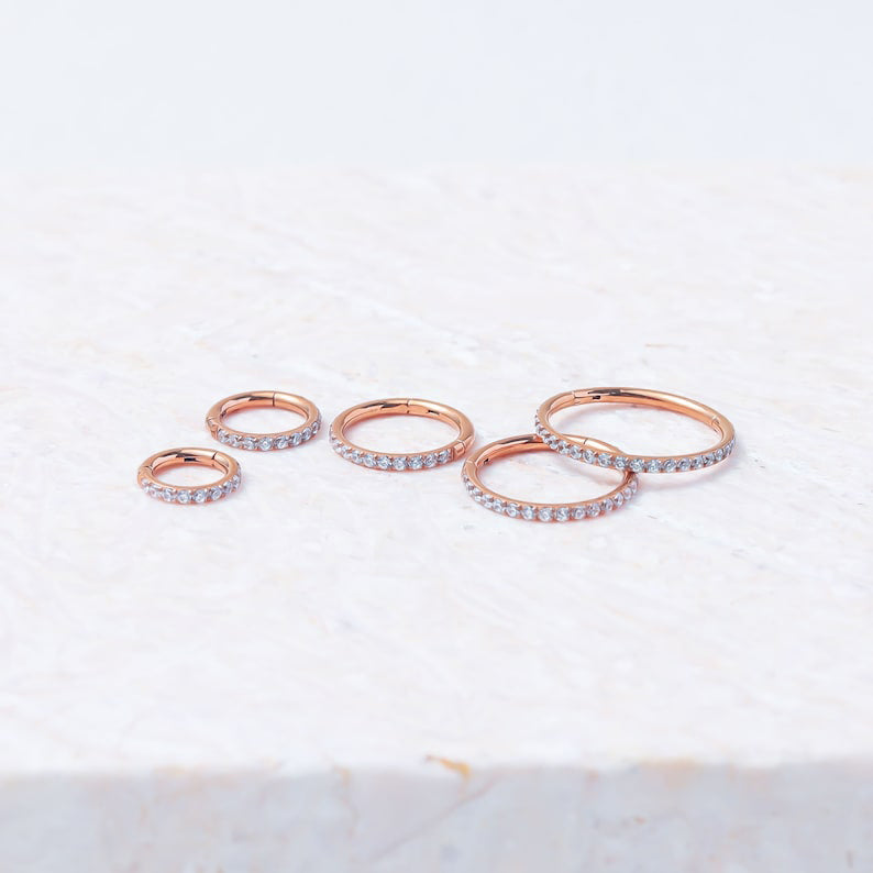 Mint & Lily Eternity Crystal Cartilage Hoop Earrings | 16g