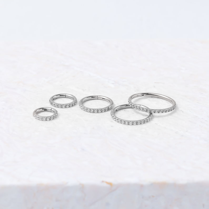 Mint & Lily Eternity Crystal Cartilage Hoop Earrings | 16g
