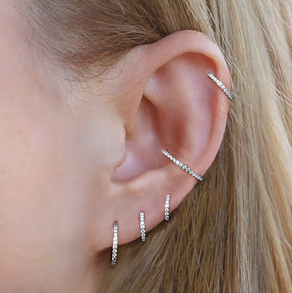 Mint & Lily Eternity Crystal Cartilage Hoop Earrings | 16g