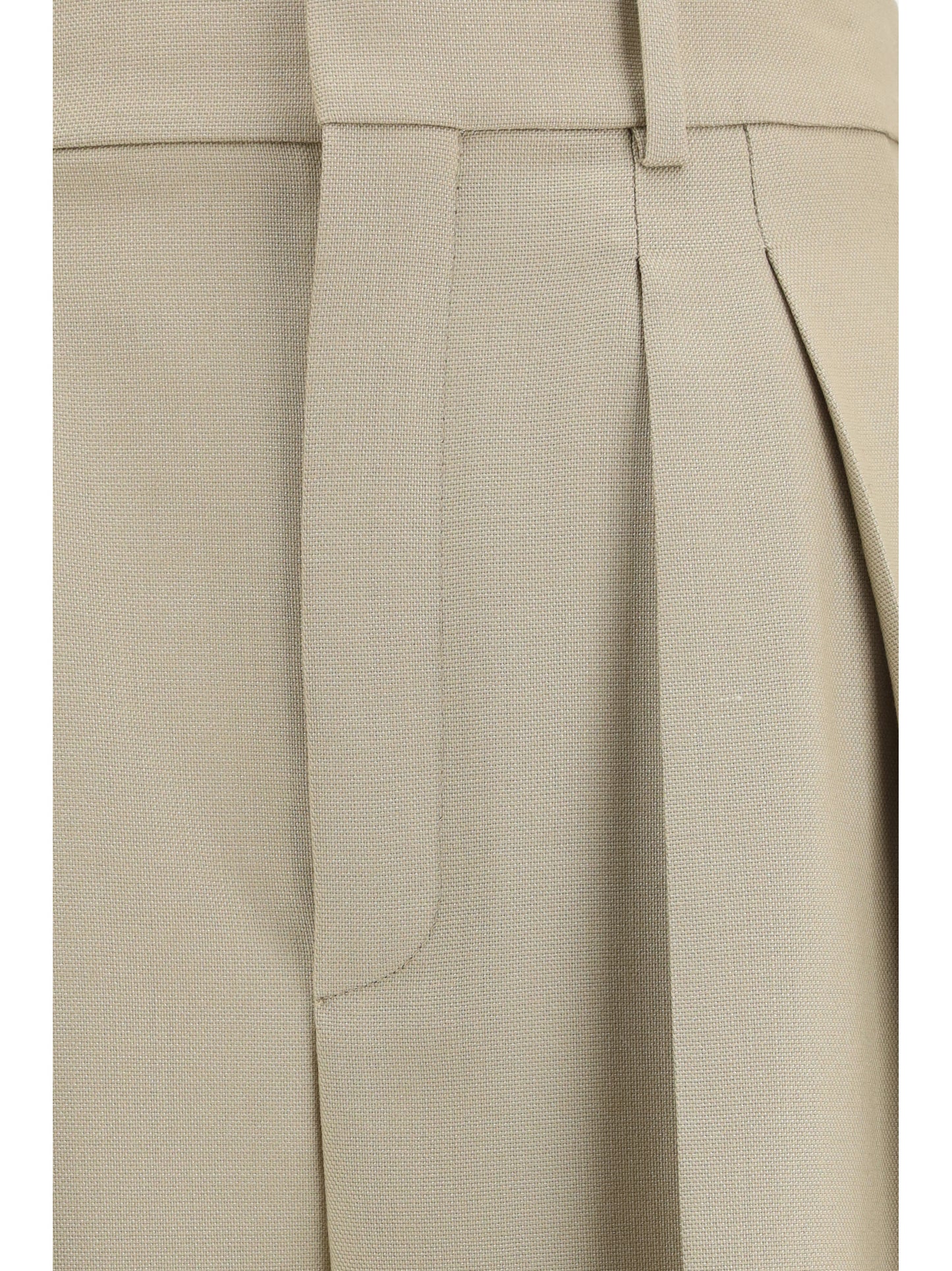 Tailored Trousers Wool and Silk-Canvas Mustard