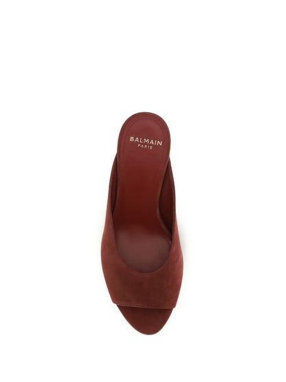 Mules Suede Bordeaux