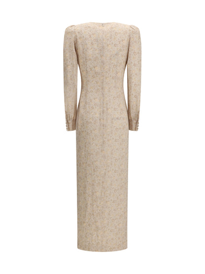 Dress Draped Jacquard Cream