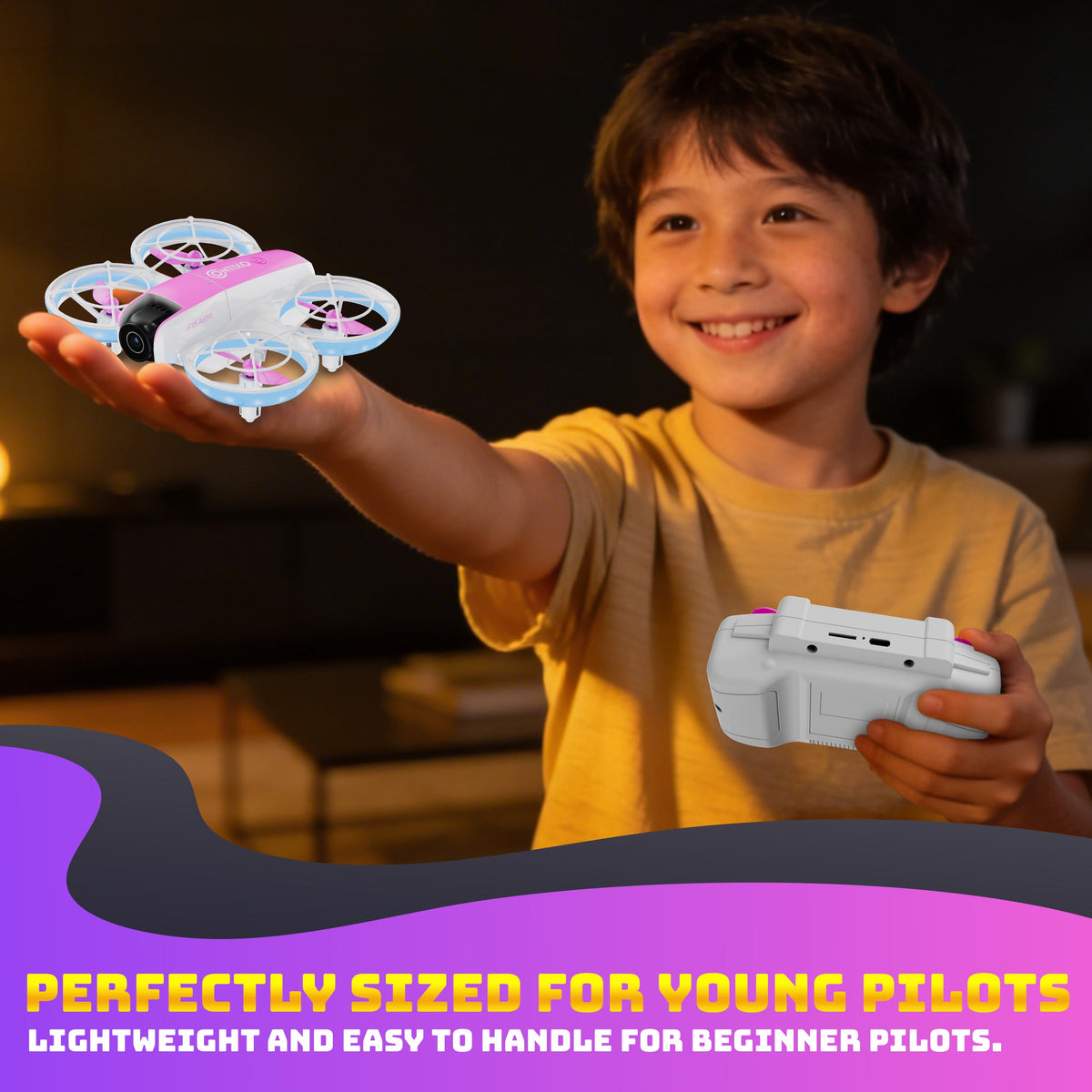 Contixo F15 Astro Mini Drone With 2.4" Screen Remote - 720P HD Camera, Live Video Display, Optical Flow Hover, One-Key Takeoff/Landing, 360° Stunts, 2 Batteries, Beginner Drone for Kids & Adults