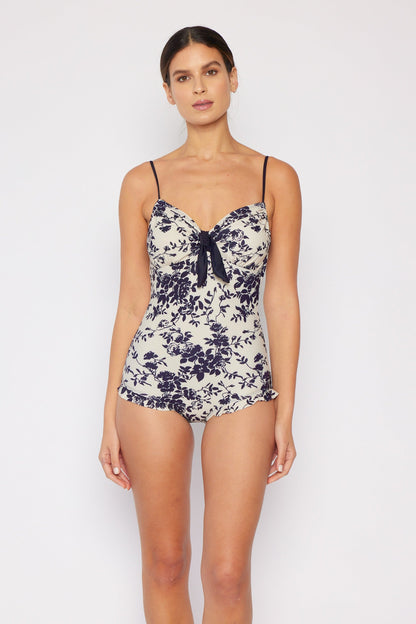 Marina West K4722 Swimsuit (Black Rose Beige)