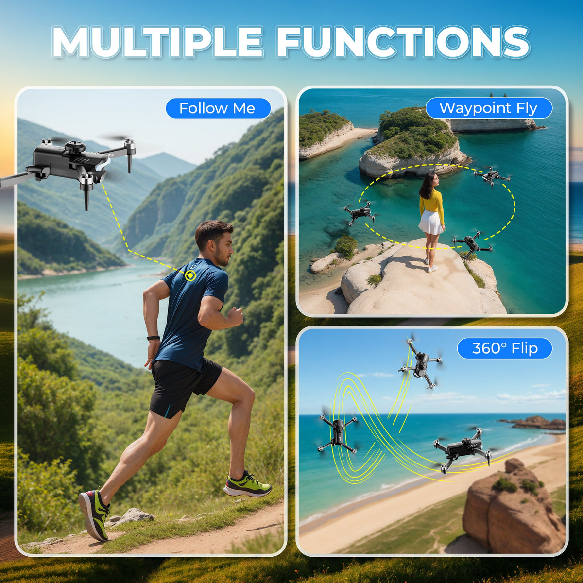 Contixo F19 Midnight Shadow Beginner Stunt Drone With Photo & Video HD Camera