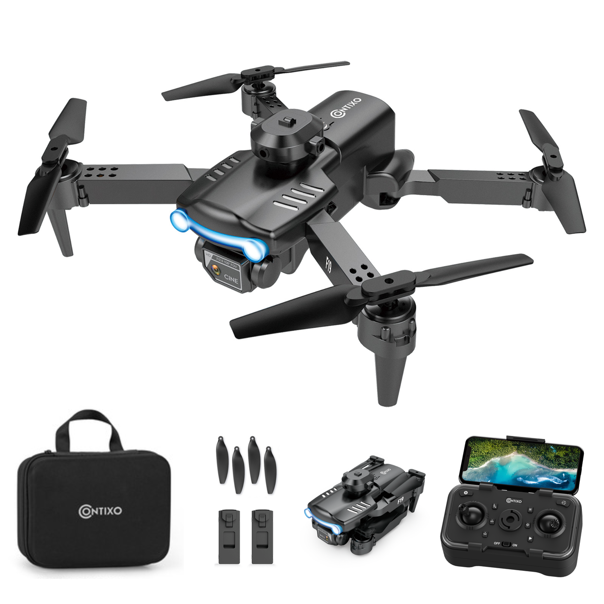 Contixo F19 Midnight Shadow Beginner Stunt Drone With Photo & Video HD Camera