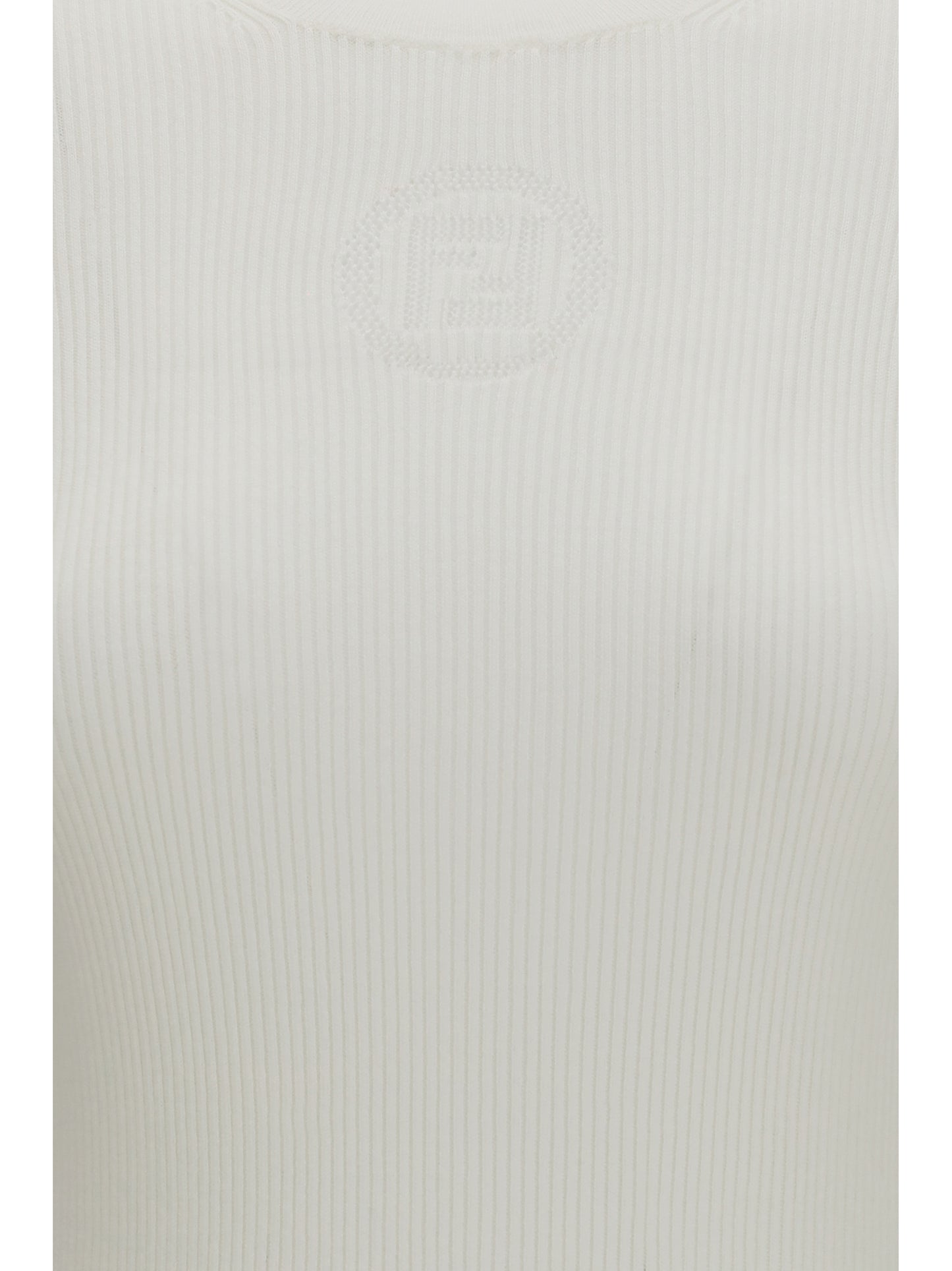 Short-Sleeve Cotton Sweater Off White