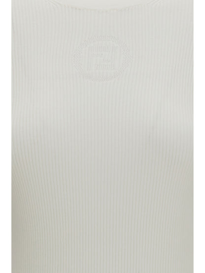 Short-Sleeve Cotton Sweater Off White