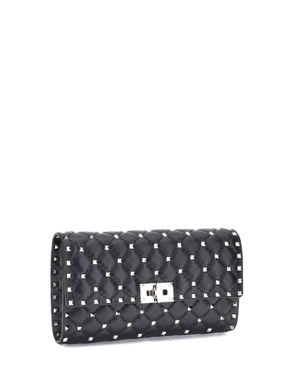 Shoulder Bag Rockstud Spike Nappa Black