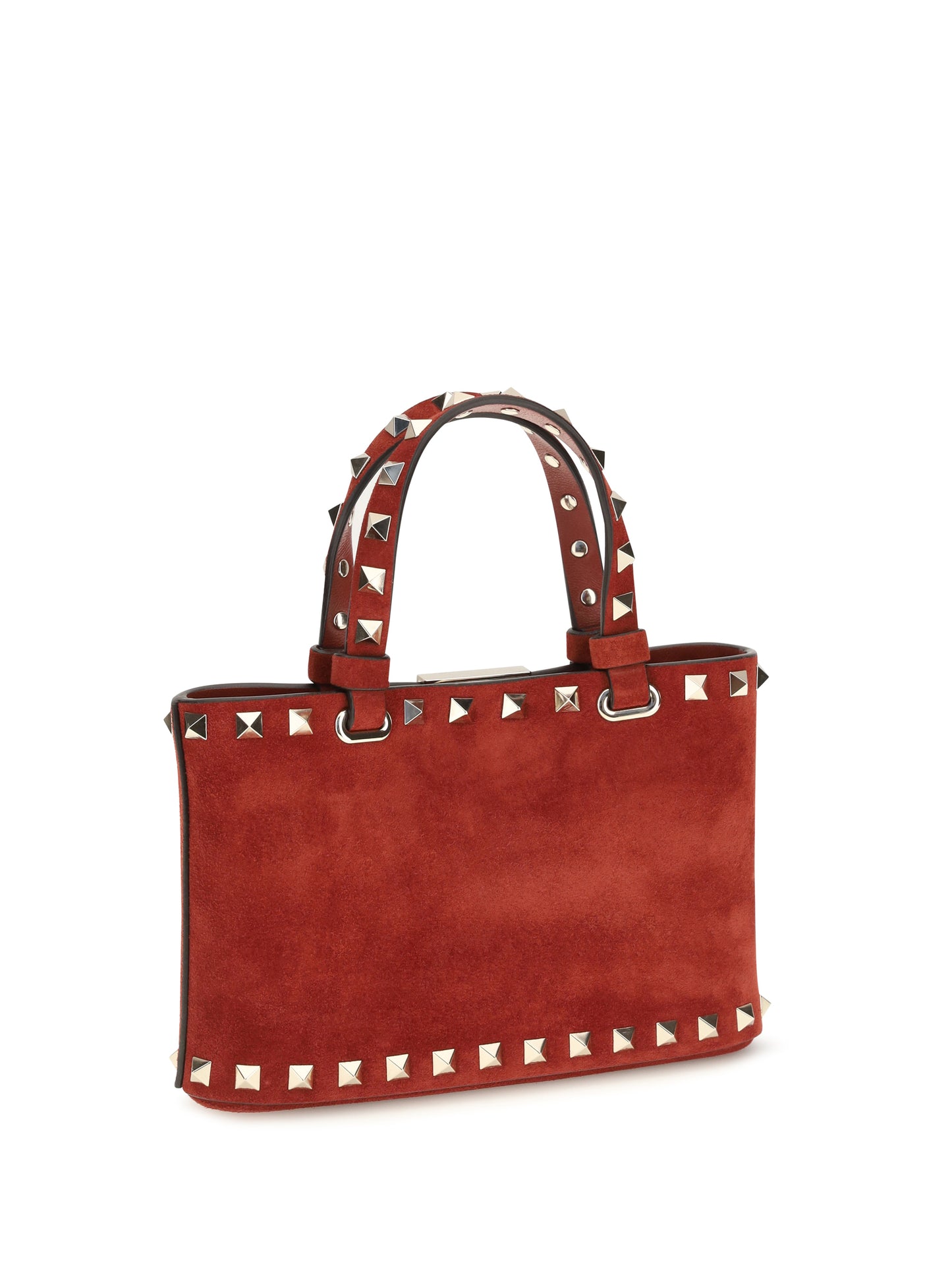 Handbag Rockstud Mini Suede Russet Red