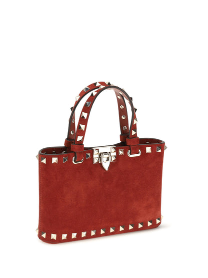 Handbag Rockstud Mini Suede Russet Red