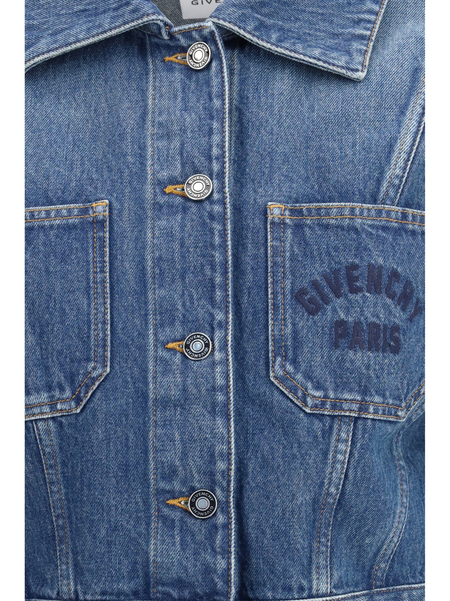 Denim Crop Jacket Medium Blue