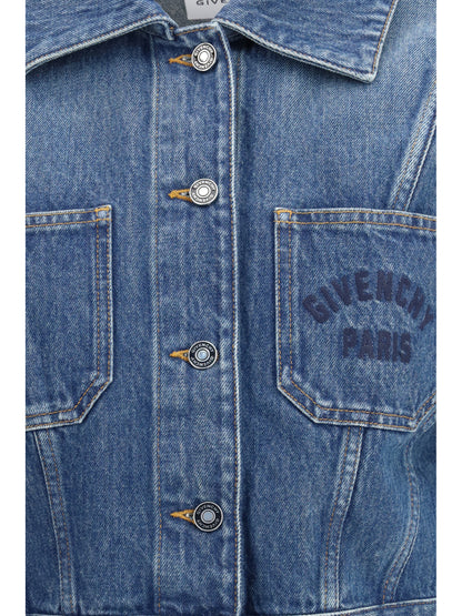 Denim Crop Jacket Medium Blue