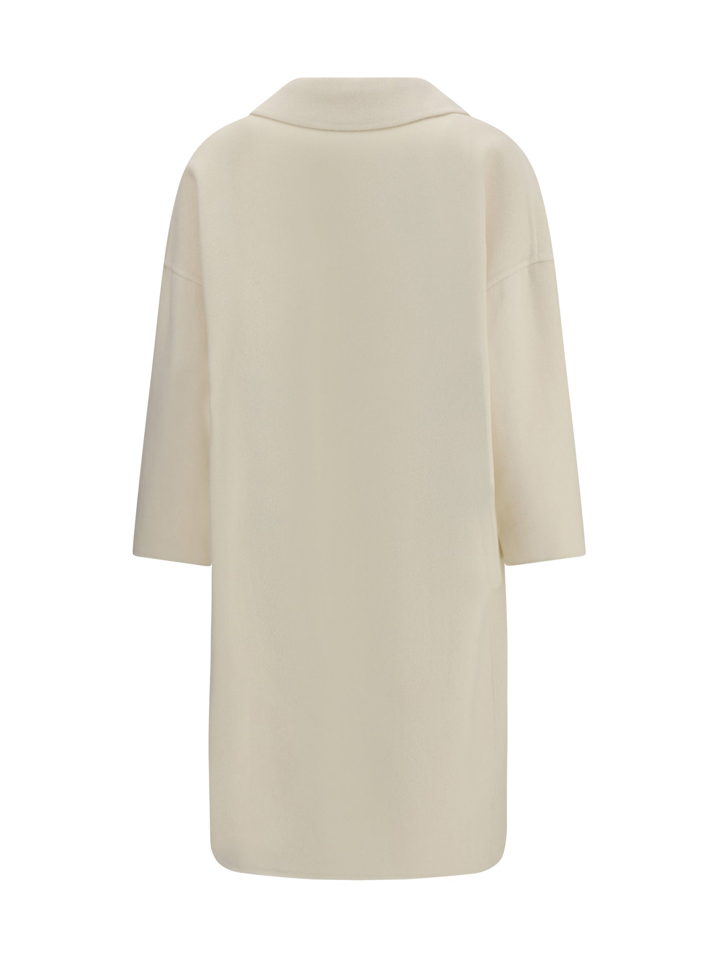 Double-Breasted Long Coat Cream