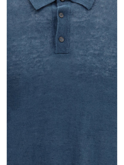 Polo Shirt Teal Linen