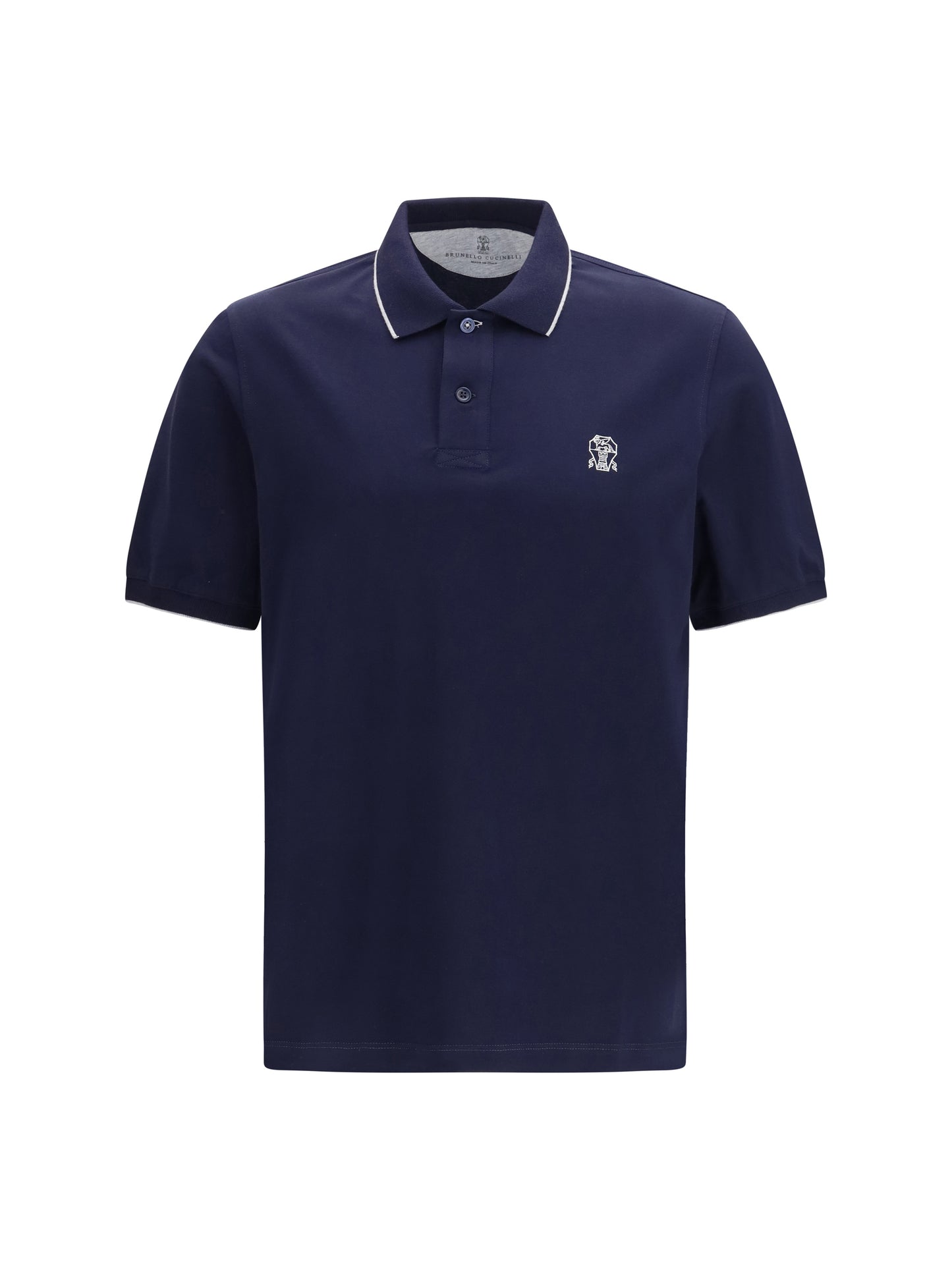 Polo Shirt Cotton Cobalt/Grey